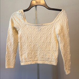 Forever 21 Ivory Floral Patterned Crop Top